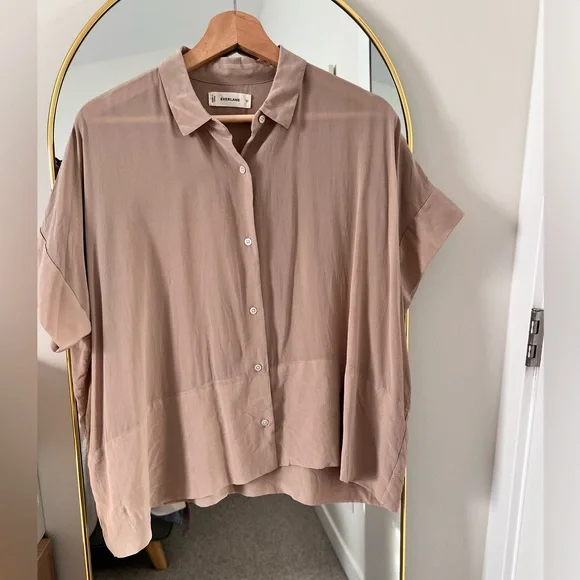Everlane Tops Everlane Womens The Boxy Shirt Silk Blouse In